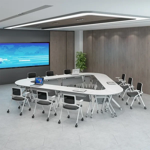 6 Foot Revolving Meeting Training Room Multi-function Combination Moveable Stitching Adjustable Foldable Table