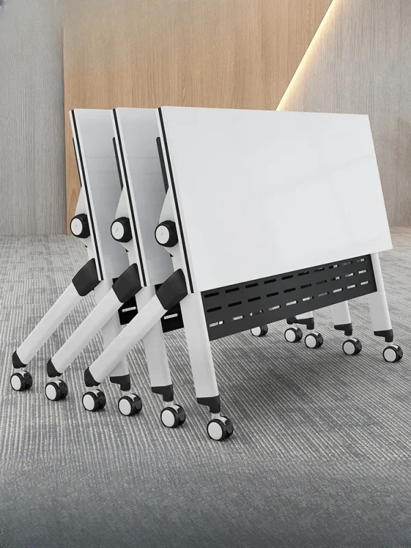 Folding training tables and chairs removable desk with wheels activity folding conference table