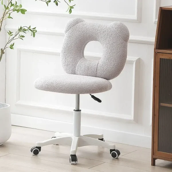 Nordic Home Office Chair Girls' Bedroom Dressing Chair Swivel Lifting Stool Desk Back Chair Ergonomic Soft Bag Chairs - Image 6