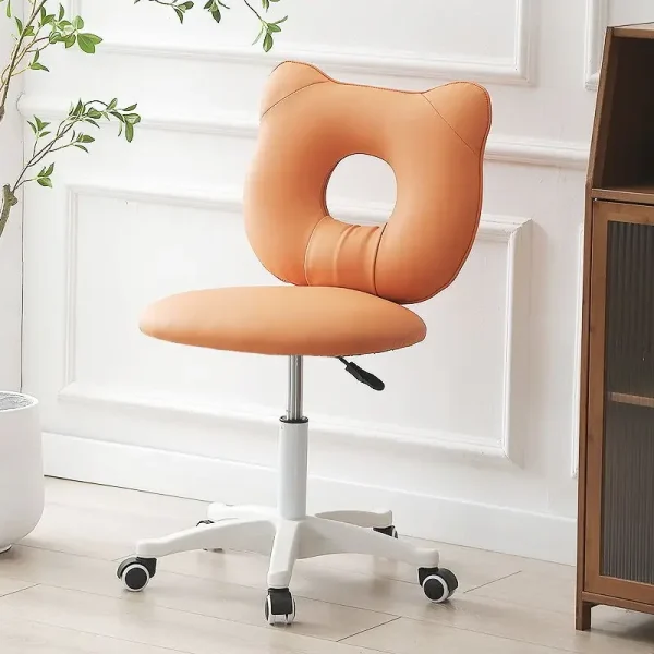 Nordic Home Office Chair Girls' Bedroom Dressing Chair Swivel Lifting Stool Desk Back Chair Ergonomic Soft Bag Chairs - Image 11