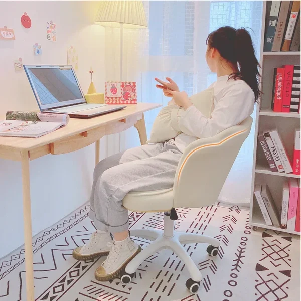 Chair Girls Cute Bedroom Dormitory Computer Chair Comfortable Swivel Lift Back Desk Chair Makeup Stool Writing - Image 3