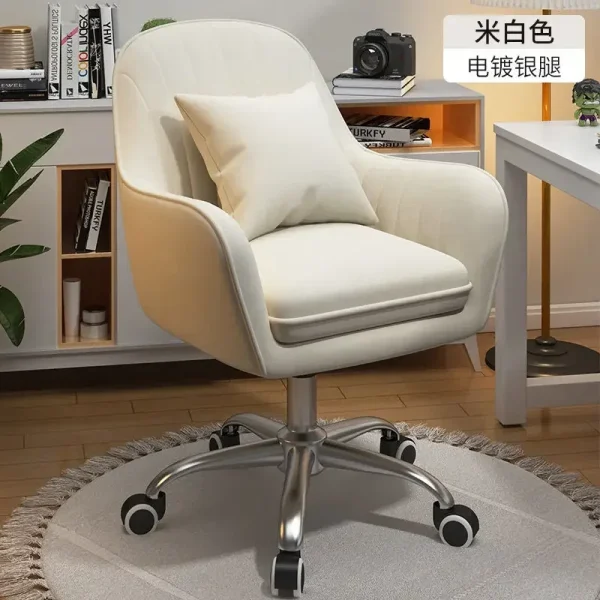 Velvet Desk Makeup Chair with Wheels, Gold Desk Chair Adjustable Swivel Home Office Chair for Office Living Room Bedroom - Image 8