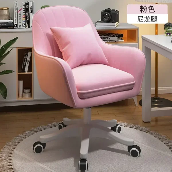 Velvet Desk Makeup Chair with Wheels, Gold Desk Chair Adjustable Swivel Home Office Chair for Office Living Room Bedroom - Image 11