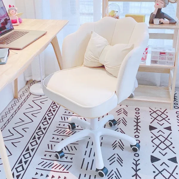 Chair Girls Cute Bedroom Dormitory Computer Chair Comfortable Swivel Lift Back Desk Chair Makeup Stool Writing - Image 2