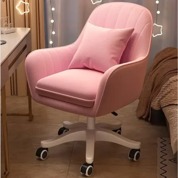 Velvet Desk Makeup Chair with Wheels, Gold Desk Chair Adjustable Swivel Home Office Chair for Office Living Room Bedroom - Image 2