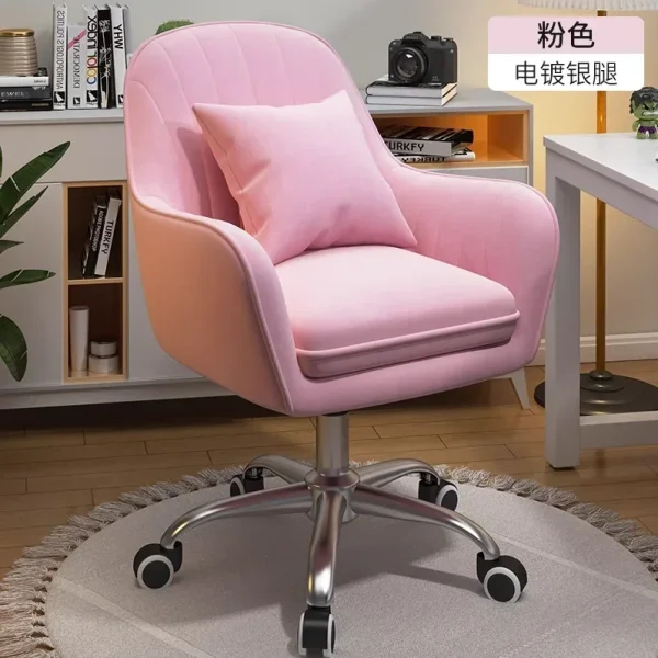 Velvet Desk Makeup Chair with Wheels, Gold Desk Chair Adjustable Swivel Home Office Chair for Office Living Room Bedroom - Image 12