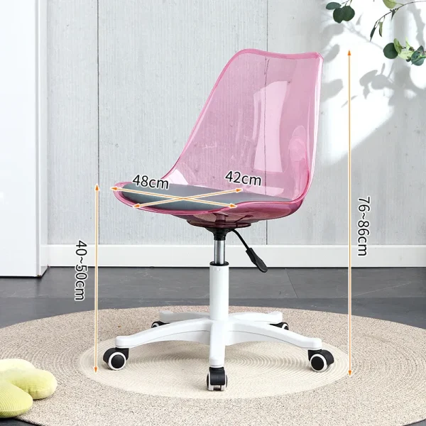 Transparent Office Computer Chair Swivel Chair Make-up Study Swivel Lift High Stool Front Desk Student Dormitory Study Chair - Image 21