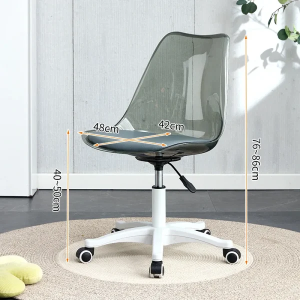 Transparent Office Computer Chair Swivel Chair Make-up Study Swivel Lift High Stool Front Desk Student Dormitory Study Chair - Image 22