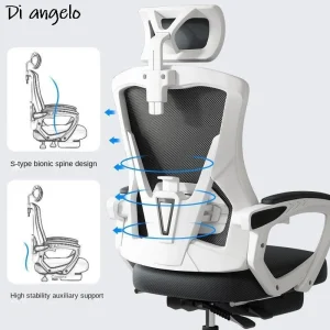 1PC Learning Chair Long Sitting Computer Chair Home Comfortable Office Chair Study Desk Student Chair Backrest Ergonomic Chair
