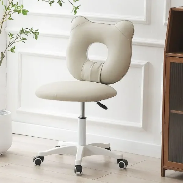Nordic Home Office Chair Girls' Bedroom Dressing Chair Swivel Lifting Stool Desk Back Chair Ergonomic Soft Bag Chairs - Image 10