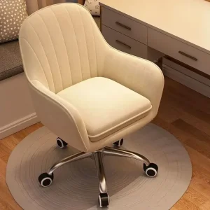 Velvet Desk Makeup Chair with Wheels, Gold Desk Chair Adjustable Swivel Home Office Chair for Office Living Room Bedroom