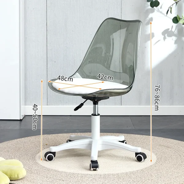 Transparent Office Computer Chair Swivel Chair Make-up Study Swivel Lift High Stool Front Desk Student Dormitory Study Chair - Image 13