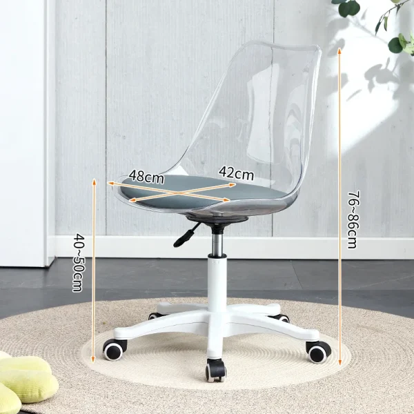 Transparent Office Computer Chair Swivel Chair Make-up Study Swivel Lift High Stool Front Desk Student Dormitory Study Chair - Image 7
