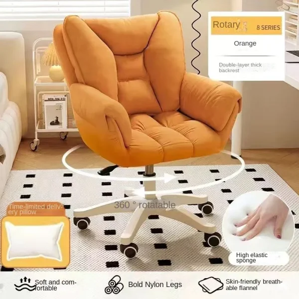 Computer Chair For Home Use Comfortable Girls Bedroom Dormitory College Students Desk Sedentary Backrest Lift Swivel Chair Home - Image 2