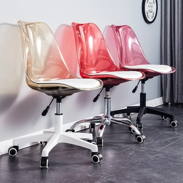 Transparent Office Computer Chair Swivel Chair Make-up Study Swivel Lift High Stool Front Desk Student Dormitory Study Chair - Image 4