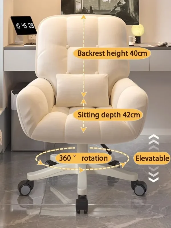 Ergonomic Office Chairs Backrest Swivel Armchair for Bedroom Relax Computer Chair Student Chair with Wheels Furniture for Home - Image 4