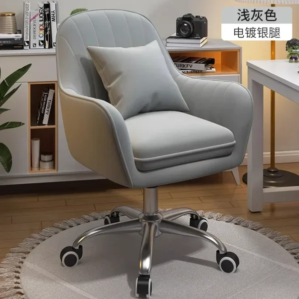 Velvet Desk Makeup Chair with Wheels, Gold Desk Chair Adjustable Swivel Home Office Chair for Office Living Room Bedroom - Image 10