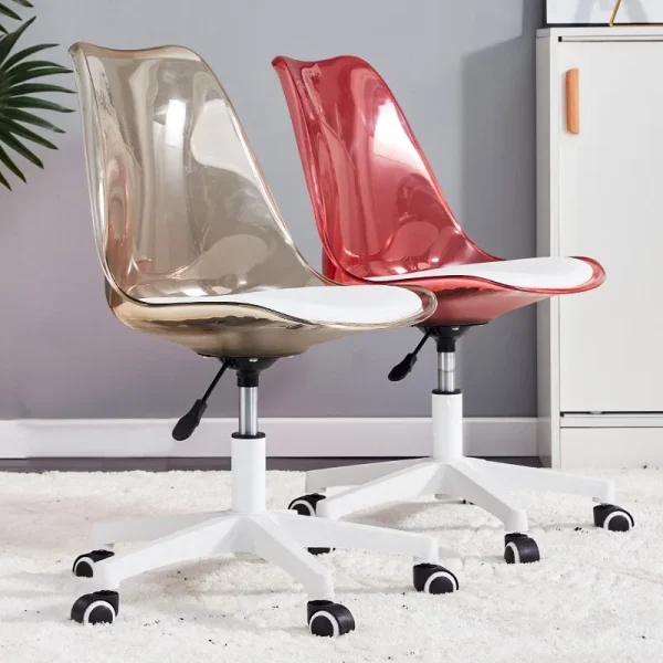 Transparent Office Computer Chair Swivel Chair Make-up Study Swivel Lift High Stool Front Desk Student Dormitory Study Chair - Image 2