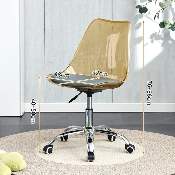 Transparent Office Computer Chair Swivel Chair Make-up Study Swivel Lift High Stool Front Desk Student Dormitory Study Chair - Image 20