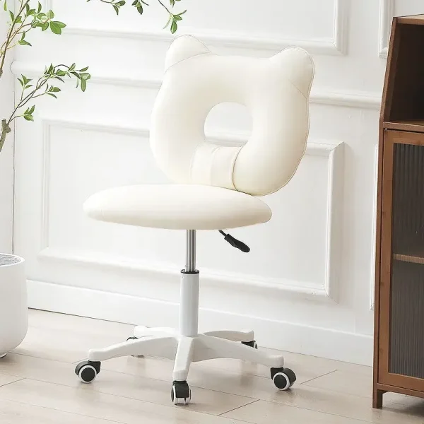 Nordic Home Office Chair Girls' Bedroom Dressing Chair Swivel Lifting Stool Desk Back Chair Ergonomic Soft Bag Chairs - Image 9