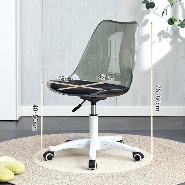 Transparent Office Computer Chair Swivel Chair Make-up Study Swivel Lift High Stool Front Desk Student Dormitory Study Chair - Image 14