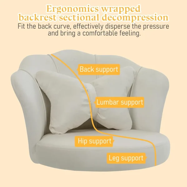 Formwell Home Office Chair Butterfly Chair with Mid-Back Upholstered Modern Tufted Chair Swivel Height Adjustable Velvet - Image 6