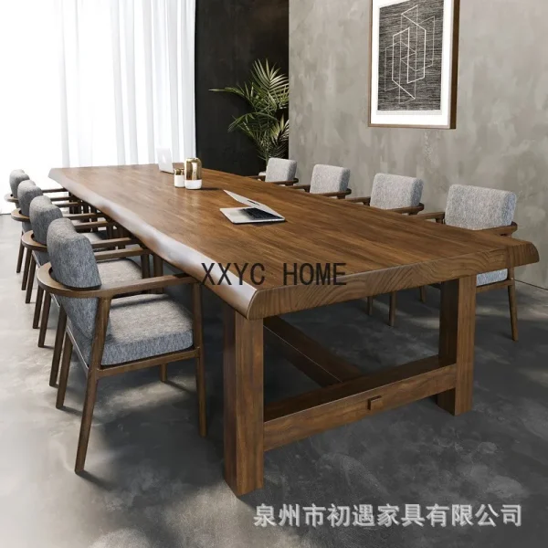 Solid wood conference table, simple modern living room, large board long table